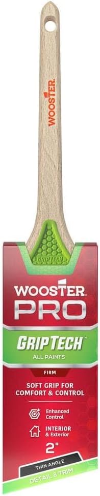 6-Pack of 2” Wooster 5400 GripTech Thin Angle Paint Brush, Rattail Handle