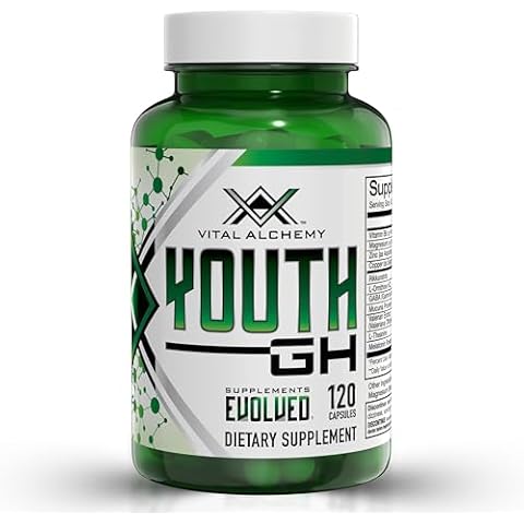 Vital Alchemy Supplements Youth with L theanine, melatonin, Valerian, GABA, Magnesium, zinc and Others for Natural Vitamins & Minerals, Muscle Growth, Energy, Endurance & Recovery - 120 Capsules Cover