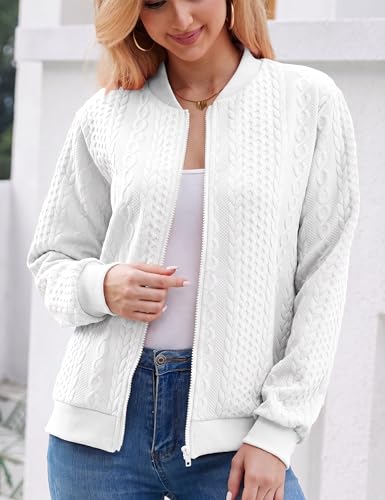 Image of Larmliss Women's Zip Up Cardigan Sweater Hoodies Long Sleeve Jacket Crewneck Casual Outerwear Spring Fall Trendy Coat Outfits