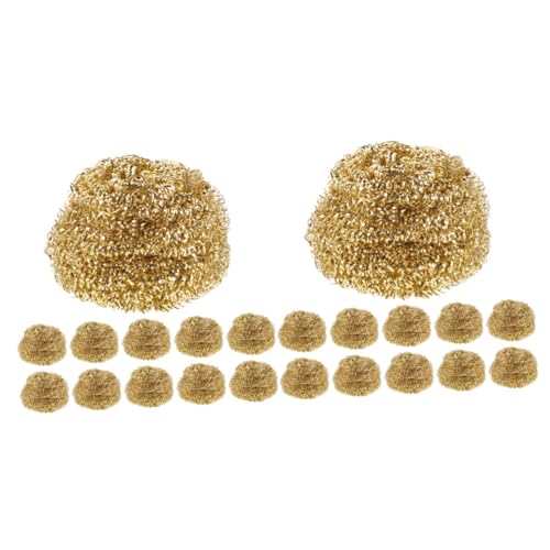 SOLUSTRE 2sets Brass Tip Cleaner Tips Soldering Tip Cleaner Cleaning Ball Tip Cleaner Balls Cleaner Cleaners for Cleaning Removal Cleaner for Irons Golden Copper 10pcs*2