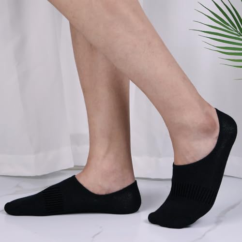 Mens No Show Socks 4 Pack Invisible Short Socks Low Cut Non-Slip Size 8-10/10-133
