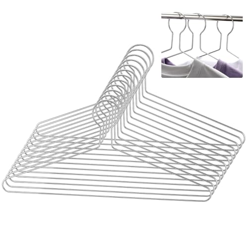 Leinuosen 48 Pack Anti-Theft Security Hangers 17in, Silver, Classic