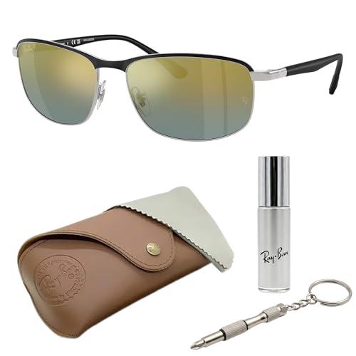 Image of Ray-Ban RB3671CH CHROMANCE POLARIZED Square-Round Shape Sunglasses for Men & Women with Official Eyewear Kit