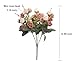 Duovlo 7 Branch 21 Mini Rose Heads Artificial Flowers Bouquet Wedding Home Office Decor,Pack of 2 (2 PCS Pink)