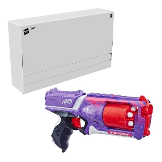 Strongarm Nerf N-Strike Elite Toy Blaster with Rotating Barrel, Slam Fire, and 6 Official Nerf Elite Darts for Kids, Teens, and Adults (Amazon Exclusive)