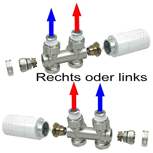 Buderus Badheizkörper Multiblock 50 mm Anschluss-Armatur mit Thermostatkopf