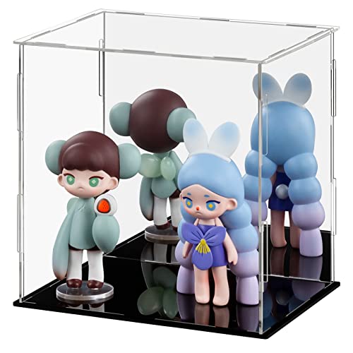 LileZbox Acryl-Vitrine, vielseitige Sammlerstück-Vitrine für Actionfiguren, Spielzeug, 1 Packung (schwarz, 20 x 15 x 20 cm)