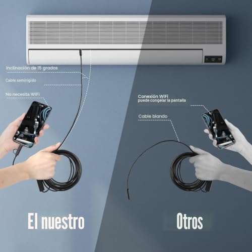 Cámara endoscópica portátil compatible con smartphones iOS y Android de 10m 3
