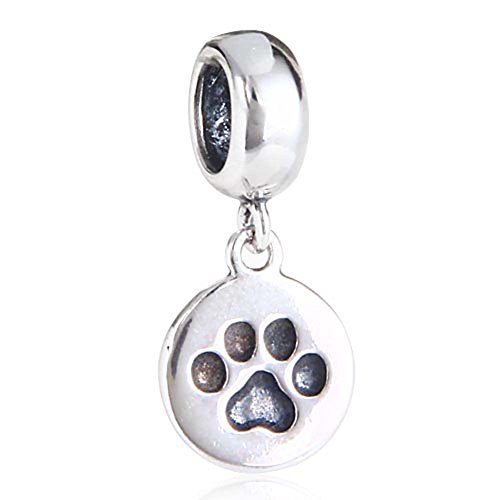 LAMOONY Puppy Dog Paw Charms 925 Sterling Silver Animal Paw Pendant Pet Charm for Diy Charms Bracelets LAMOONY Puppy Dog Paw Charms 925 Sterling Silver Animal Paw Pendant Pet Charm for Diy Charms Bracelets