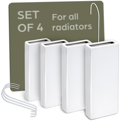 Praknu Ceramic Radiator Humidifier - Set of 4 with Flexible Hanging Hook - Optimal Humidity - Energy Saving - Effective Humidity Distribution
