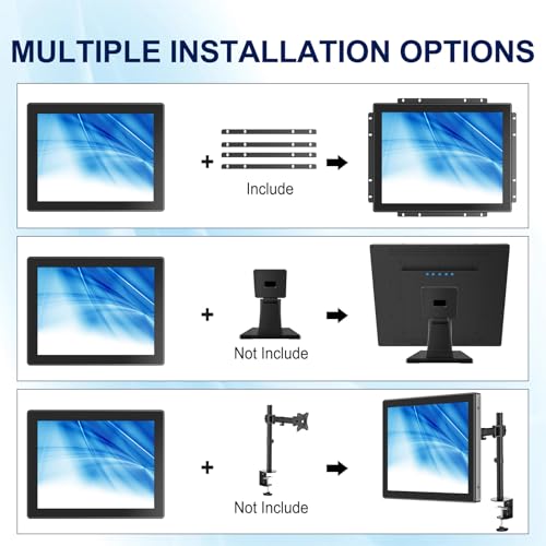 Image of Multi-Touch Industrial Monitor, 1280x1024 17 Inch Open Frame Capacitive Touch Screen, HD-MI,VGA Inputs, VESA Wall-Mount Installation Touch Monitor for Kiosk Industrial Automation