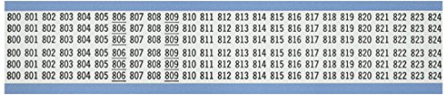 Paño de vinilo reposicionable Brady WM-800-824-PK con números consecutivos en 25 tarjetas