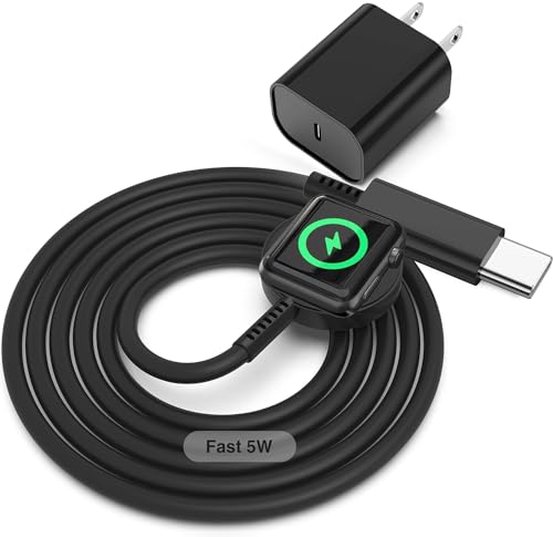 Fast Charger for Apple Watch [MFi Certified],6ft USB C iWatch Fast Charging Cable with USBC Charger,Portable Watch Charger Cord for Apple Watch Series Ultra/8/7/6/SE/5/4/3/2/1-Black