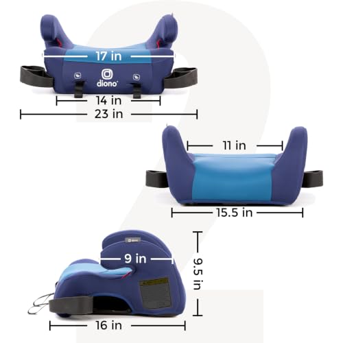 Image of Diono Solana 2 XL Pack of 2 2022, Dual Latch Connectors, Lightweight Backless Belt-Positioning Booster Car Seat, 8 Years 1 Booster Seat, Blue