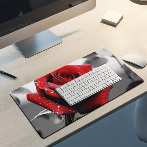 Black and White Red Rose Pad para Escritorio Grande miniatura 5