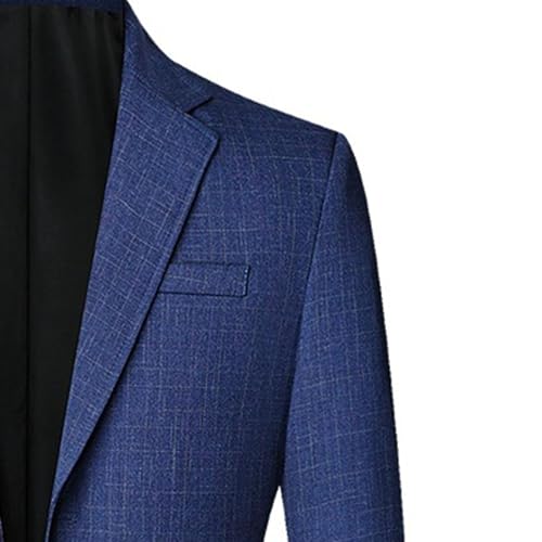 Men's Plaid Casual Suit Jacket Two Button Lightweight Sport Coat Slim Fit Business Formal Dress Blazer Jacket2