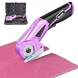 Cordless Electric Scissors 2023 Upgraded, Uaoaii Electric Cardboard Box Cutter w/Safety Button & Led Light, Power Fabric Rotary Cutter Gift for Mother Women & Older, Breaking Down Cardboard a Snap