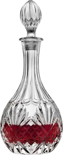 Image of Vilon Whiskey Decanter with Glass Stopper, Crystal Glass Liquor Decanter for Alcohol, Wine, Scotch, Brandy, Vodka or Bourbon decanters | 850 ML | Clear (DRB Decanter)