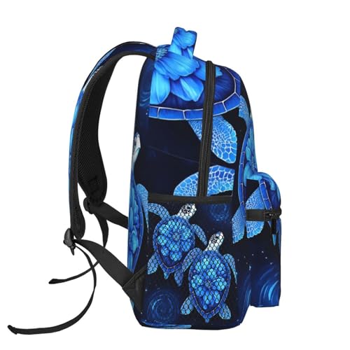 Great Blue Floral Turtle Classic Daypack, Durable Backpack for Everyday Use3