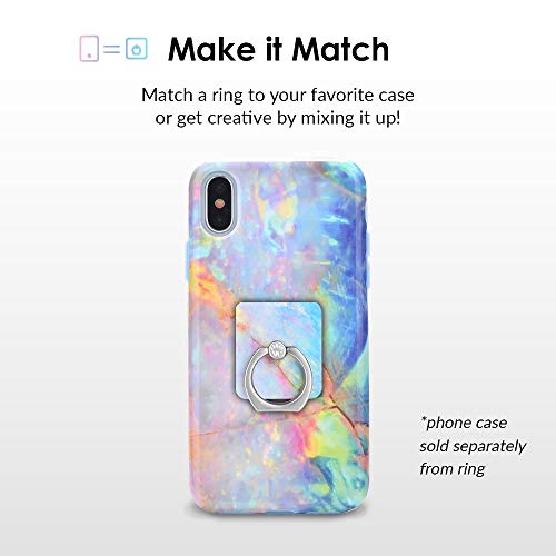 Velvet Caviar Cell Phone Ring Holder - Finger Ring & Stand - Improves Phone Grip Compatible with iPhone, Galaxy and Most Cases (Except Silicone/Leather) - Blue Opal Marble