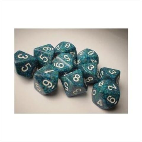 Chessex Dice Sets: Sea Specked - Ten Sided Die d10 Set (10)