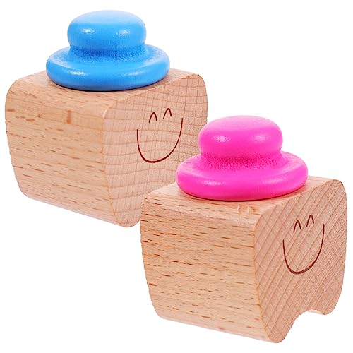 HEMOTON 2pcs Wooden Deciduous Tooth Box for Kids Bulk Tooth Savers Holder Case Cartoon Design Fairy Present for Baby's First