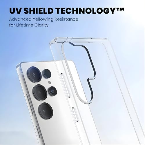 Image of Anti-Yellow Clear Case for Samsung Galaxy S25 Ultra | UV Shield Technology | Zero-Yellowing Formula | Drop Protection (TPU + Polycarbonate | Crystal Clear)