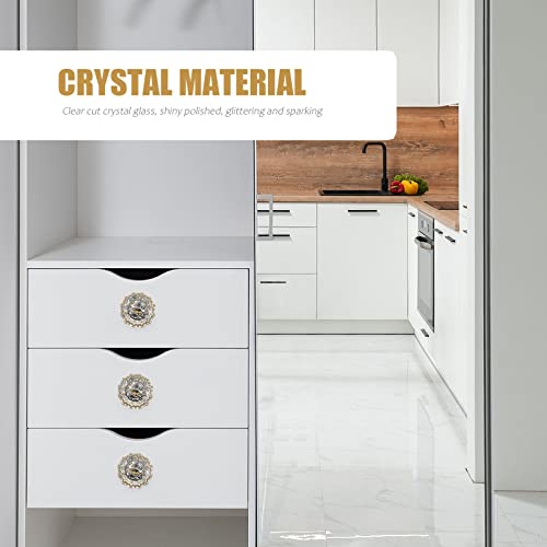 Poignée de tiroir cristal fleurie moderne DOITOOL 4 pièces pour meuble - 4