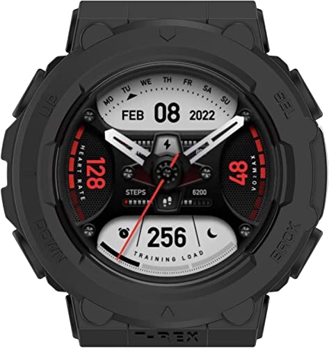Image of M.G.R.J Soft TPU Scratch Resistant Rugged Bumper Case Cover for Amazfit T-Rex 2 (Flexible|Silicone|Black)