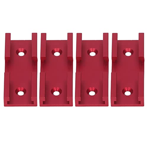 Spacnana T Track Intersection Kit for Woodworking Double Cut Jig Universal T Tracks with Predrilled Mounting Holes, 80mm Length, Red