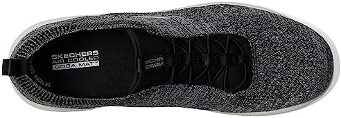 Skechers Women's GO Walk Travel-Radiant Moon Sneaker, Black/White, 8.5 | Image 1