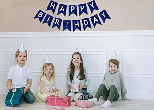 Image of Blue Happy Birthday Banner Birthday Banner Decoration DIY Party Decoration