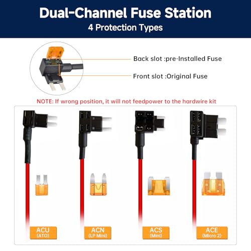 Image of Upgraded Dash Cam Hardwire Kit, Type-C USB Hard Wire Kit 12V-24V to 5V Hardwire Kit with Low Voltage Protection 11.5ft Dash Cam Charger Power Cord for Dashcam GPS Power Supply Radar Detectors