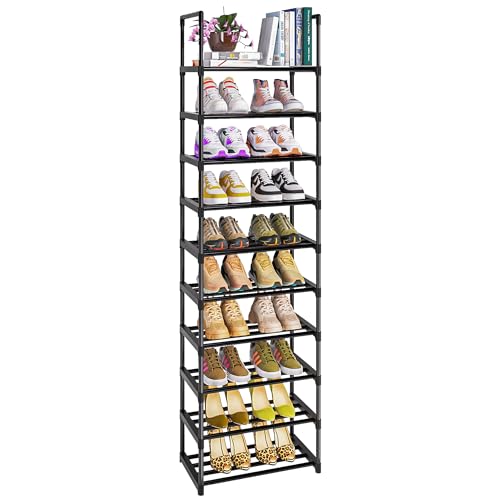 Shoe Rack, Sturdy Metal Shoe Rack Organizer,Narrow Shoe Rack,Shoe Racks for Closets,Shoes Rack,Shoe Stand,Shoe Shelf