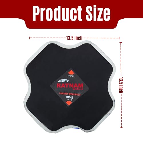 Image of Bias Ply Tubed Tyre Repair Patch No.8 | Self Vulcanizing Rubber Puncture Patch for Tractor, Truck, Bus & Commercial Vehicle Tyres | Tyre Tube Repair Patch for Garage Use | Box of 4