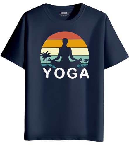 Image of INDISSH Women's Regular Fit Half-Sleeves YOGA6 Themed Garphic Printed Tshirt|Regular Wear T-Shirt for Women's| Pack of 1 T-Shirt|