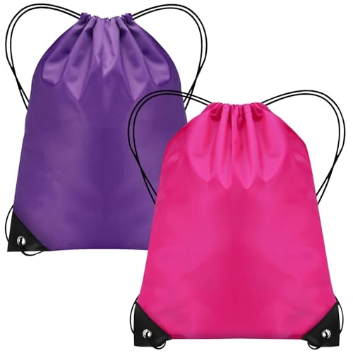 Image of JFmall Drawstring Bags, Swim Bag PE bags for kids Waterproof Swimming Sports Back Pack Drawstring Gym Bag Suitable for School Beach Travel
