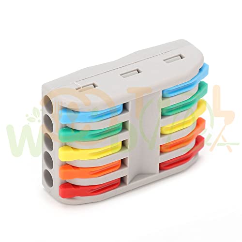 Image of Splicing Wire connectore - Electrical Wire Connectors - 5 to 5 Circuit Inline Splices - Fast Connection Terminal (4pcs, 5 to 5 Inline, Multi)