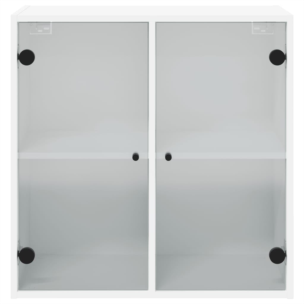 Szafka ścienna z drzwiami szklanymi 68x37x68,5 cm biała