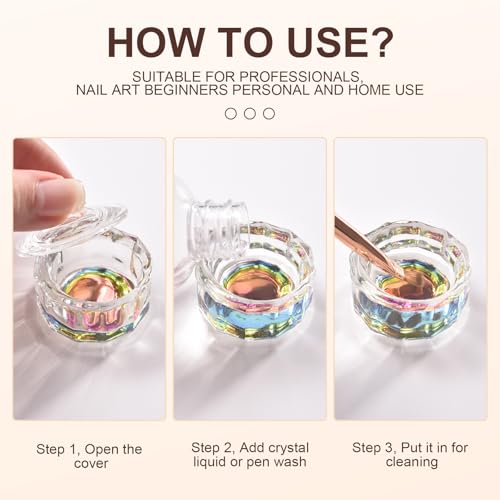 2Pzs Dappen Dish con Tapa para Arte de Uñas Acrílico miniatura 5