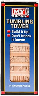 M.Y Traditional Tumbling Tower Game with 48 Wooden Pieces