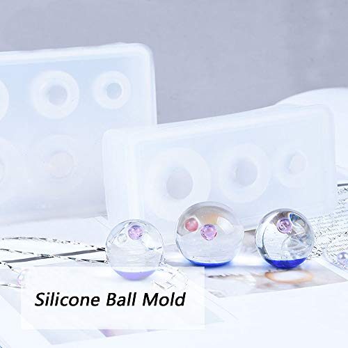 Silicone Ball Mold, Dyai 3Pcs Resin Epoxy Mold, Universe Spheroid Moulds, Orbs Pendant Casting Molds For Uv Resin Crafts, Diy Jewelry Making #TOP3