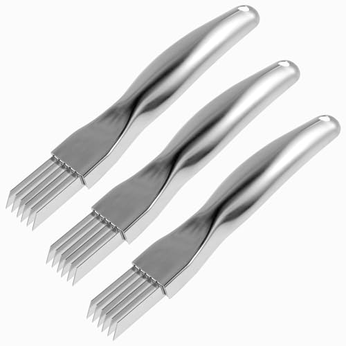 VAVPUP 3 pezzi in acciaio inossidabile seta a brandello Il coltello che dura duramente il coltello a cipolla verde tritato non slip a petti di baraccone Scesa brandelli seta il coltello con tastiera d