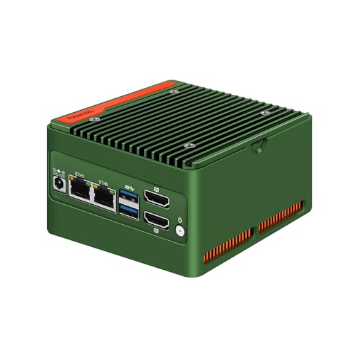 AIOPCWA N150 X86-P6 Mini PC (N100 Upgrade), 4x M.2 NVMe NAS Mini Desktop Computer with 2x i226-V 2.5GbE LAN, DDR5 Micro PC Barebone NO RAM/SSD/OS, 2-Display, WiFi7/BT5.4 Expandable