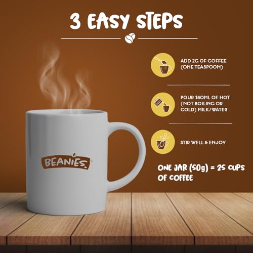 Beanies Instant Coffee Very Vanilla Flavour, 400g 50g x 8 Pack - Freeze Dried Granules, Sugar Free Low Calorie Coffee, Vegan Friendly, Smooth Light Brew for Daily Wellness - Image 6