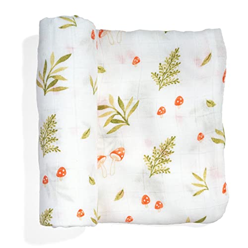 Image of Rookie Humans Super Soft Viscose from Bamboo Muslin Swaddle Blankets for Baby Girls and Boys – Silky Soft - 47 x 47 inches Swaddling Blankets - Newborn Baby Essentials, Mushrooms