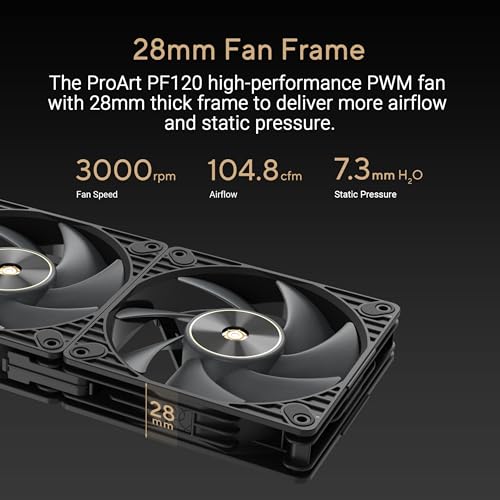 Image of ASUS ProArt PF120 3-Pack 120mm PWM Fans, 3000RPM, High Airflow /Static Pressure, Daisy-Chain, Comes with Fan Controller