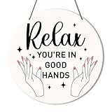 Beauty Room Decor, Salon Decorations for Wall, Salon Decor for Hair Stylist Nail Lash Tech Esthetician, Salon Wooden Hanging Decor, Salon Gifts for Women Beautician Stylist Nail Tech, Relax