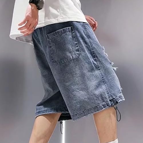 Shorts vaqueros rasgados casuales para hombre verano miniatura 3