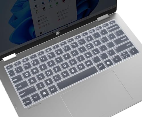 Image of RAYA Silicone Keyboard Cover for HP OmniBook 5 Flip 14inch [ fp0789TU / fp0790TU / fp0690TU / fp0141TU ] & HP OmniBook 7 14inch [ fr0116TU / fr0789TU ] Laptop (Transparent)